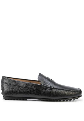 Tod's grained leather penny loafers - Black