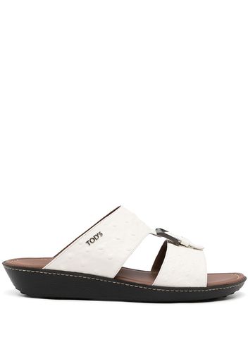 Tod's textured leather sandals - White