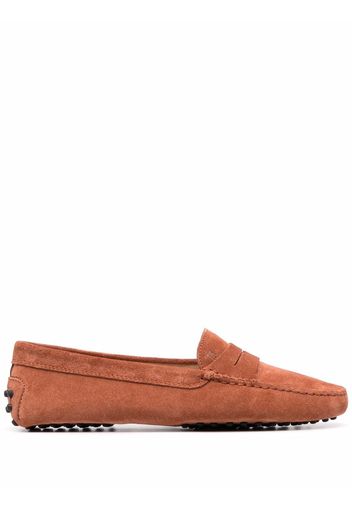 Tod's almond toe suede loafers - Orange