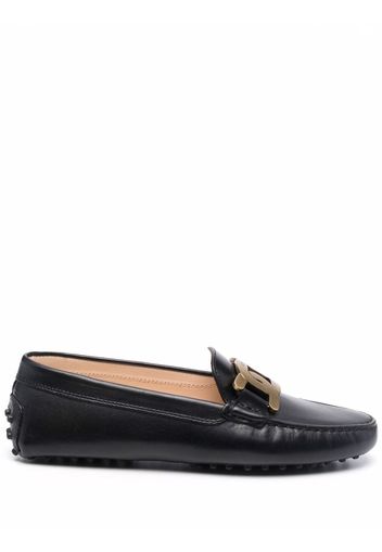 Tod's plaque-detail moccasin loafers - Black