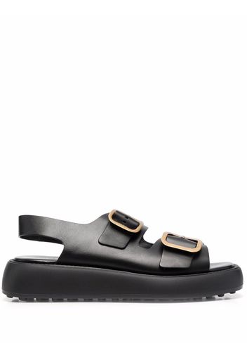 Tod's double buckle fastening sandals - Black