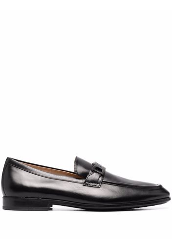 Tod's logo-plaque leather loafers - Black