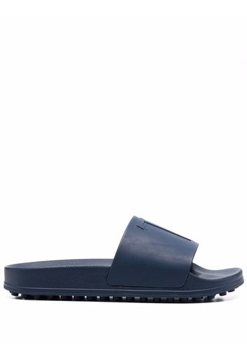 Tod's logo-embossed flat slides - Blue