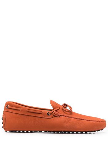 Tod's bow-detail leather loafers - Orange