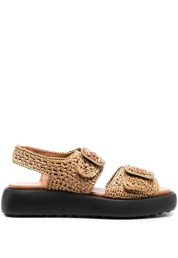 Tod's woven raffia 45mm sandals - Brown