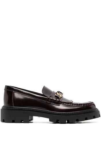 Tod's fringe-detail leather loafers - Red