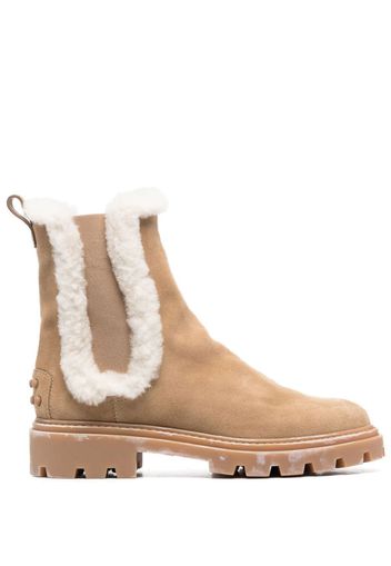 Tod's shearling-trim chelsea boots - Neutrals