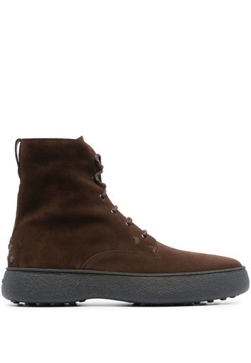 Tod's W.G. lace-up leather boots - Brown