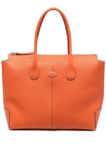 Tod's Di logo-embossed leather tote bag - Orange