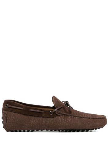 Tod's bow-detail leather loafers - Brown