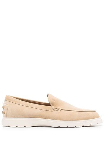 Tod's ridged-sole suede loafers - Neutrals