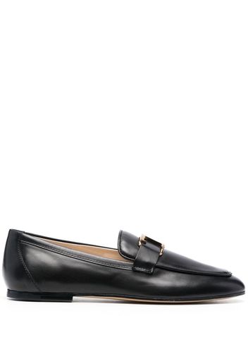 Tod's T-logo leather loafers - Black