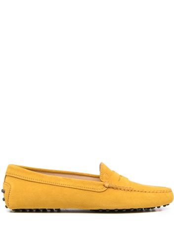 Tod's penny-slot suede loafers - Yellow