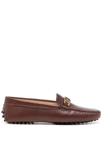 Tod's T-logo leather loafers - Brown