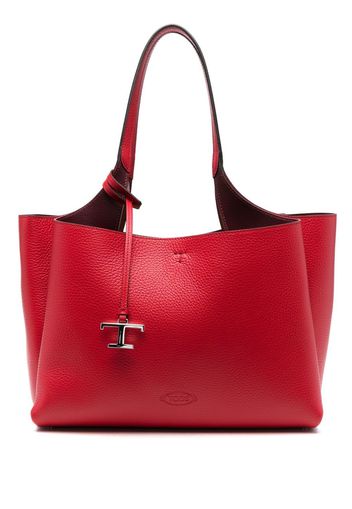 Tod's logo-charm detail tote bag - Red