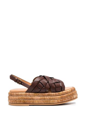 Tod's 60mm woven leather espadrilles - Brown