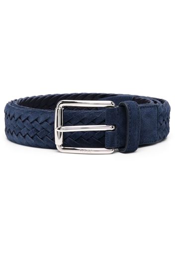 Tod's logo-engraved braided belt - Blue