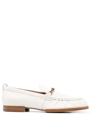 Tod's logo chain-link loafers - White