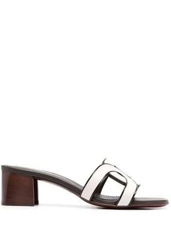 Tod's interwoven-strap 50mm leather mules - White