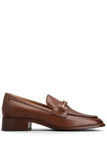 Tod's logo-plaque leather loafers - Brown