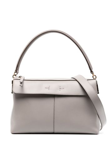 Tod's logo-charm leather tote bag - Grey