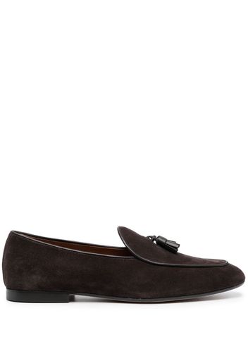 Tod's tassel-detail suede loafers - Brown