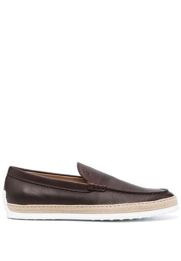 Tod's almond-toe leather loafers - Brown