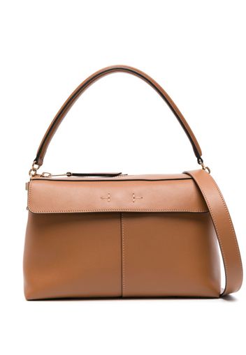 Tod's logo-charm leather tote bag - Brown