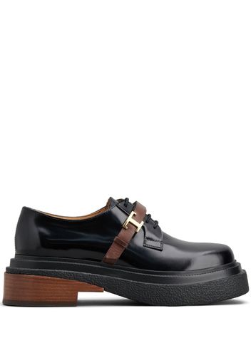 Tod's logo-plaque leather loafers - Black