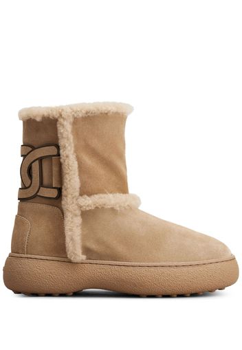 Tod's logo-patch suede boots - Neutrals