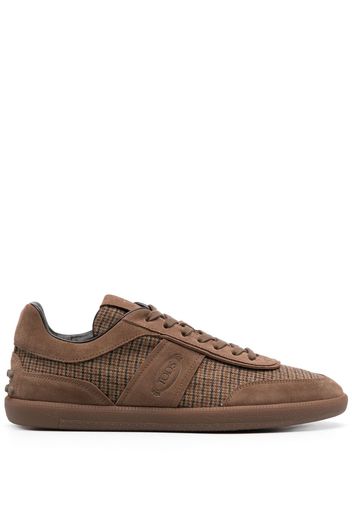 Tod's Tabs houndstooth-print suede sneakers - Brown