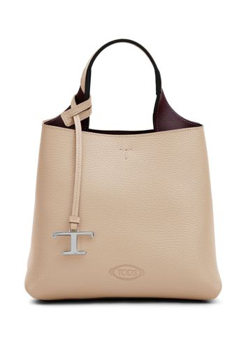 Tod's logo-pendant leather tote bag - Neutrals