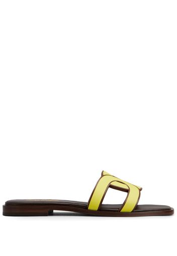 Tod's logo-strap leather sandals - Yellow