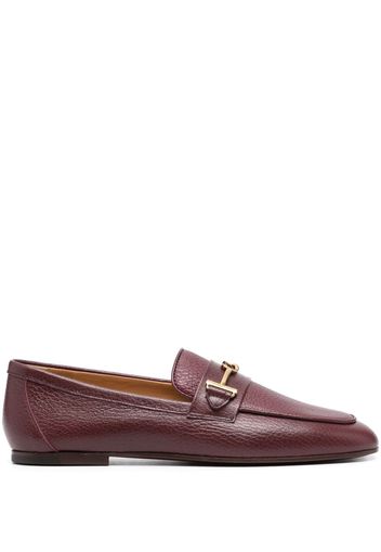 Tod's logo-detail leather loafers - Red