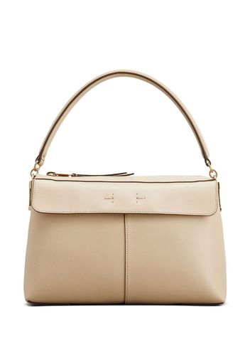 Tod's logo-plaque leather shoulder bag - Neutrals