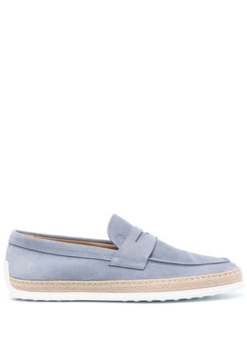 Tod's penny-slot suede loafers - Blue