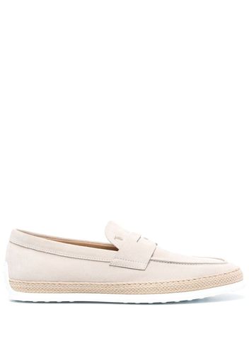 Tod's penny-slot suede loafers - Neutrals