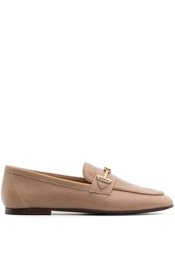 Tod's logo-plaque leather loafers - Neutrals