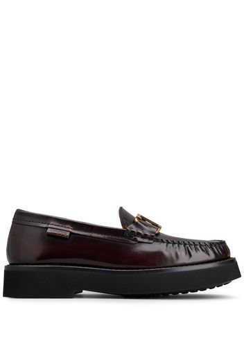 Tod's logo-buckle leather loafers - Brown