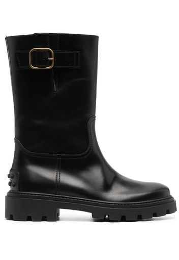 Tod's buckle-detail leather boots - Black