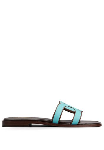 Tod's logo-strap leather sandals - Blue