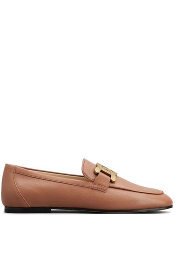 Tod's logo-engraved leather loafers - Brown