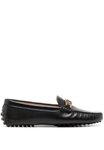 Tod's logo-plaque leather loafers - Black