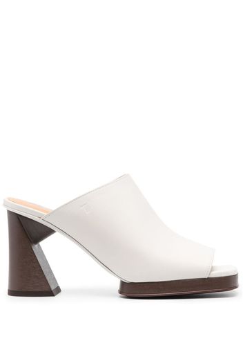 Tod's 95mm sculpted-heel leather mules - Neutrals