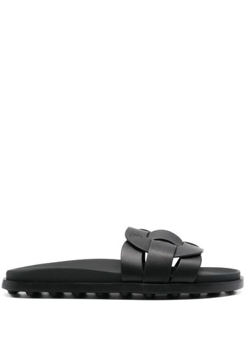 Tod's woven leather slides - Black