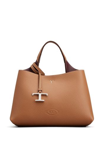 Tod's logo-pendant leather tote bag - Brown