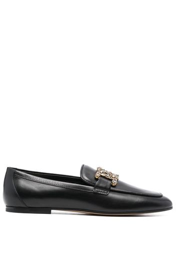Tod's Catena crystal-embellished leather loafers - Black