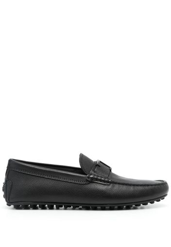 Tod's logo-plaque leather loafers - Black