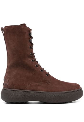 Tod's WG lace-up suede ankle boots - Brown