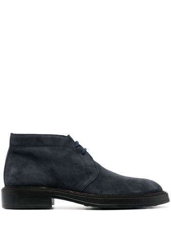 Tod's lace-up suede boots - Blue